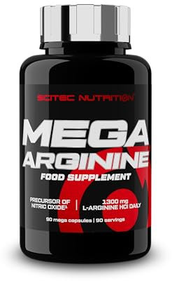 Scitec Nutrition Mega Arginine | Aminosäure | 1075 mg L-Arginin pro Megakapsel | Für Frauen und Männer, 90 Megakapseln