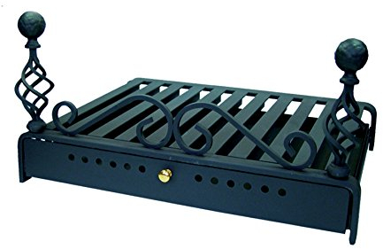 EL ZORRO Kamingitter mit Auffangwanne, Holzkohle-Grill, geeignet für Kamin, 60 x 45 cm