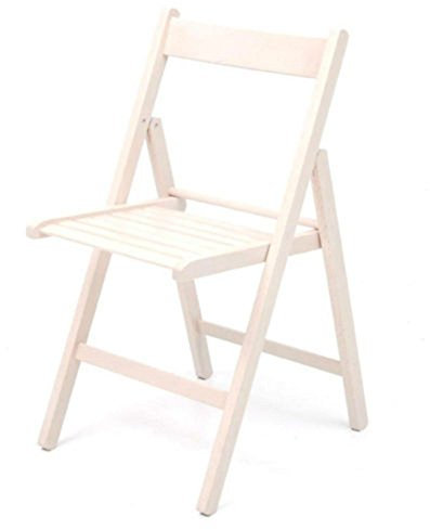 4 sedie pieghevole sedia birreria in legno verniciato VARI COLORI richiudibile per campeggio casa e giardino (BIANCA)