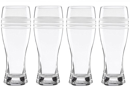 kate spade new york Lenox Library Stripe - Juego de vasos de cerveza de trigo (4 piezas)