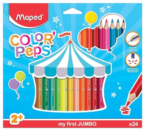 Maped 834013 my first Dreikant-Buntstift COLOR'PEPS JUMBO,24er Etui
