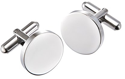 Mondgold Runde Manschettenknöpfe aus Edelstahl, Inklusive Geschenkbox, Anzug Accessoires, Herren Schmuck