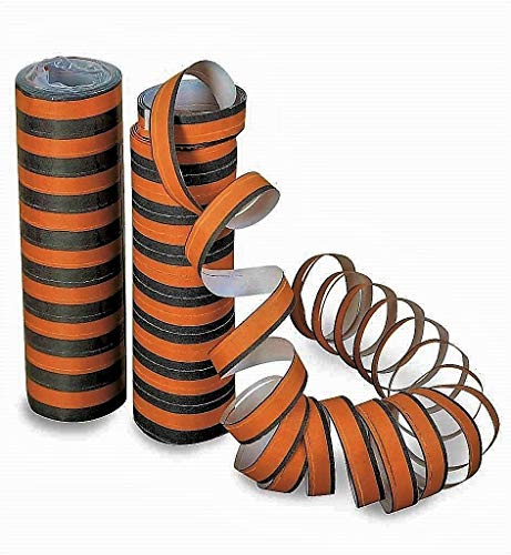 KarnevalsTeufel Luftschlangen Orange Schwarz Halloween 5er Pack oder 10er Pack Deko