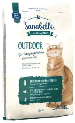 Sanabelle Outdoor Glutenfreies, proteinreiches Komplett-Trockenfutter für freilaufende ausgewachsene Katzen mit natürlichen Antioxidantien und erhöhtem Energiegehalt, 10 kg x 2