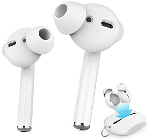 AHASTYLE AirPods Ganci Auricolari Antiscivolo Gommini Auricolari Accessori 2-Paia [Borsa Aggiuntiva] Compatibile con Apple AirPods 2/ AirPods 1/ Auricolari (Bianco, 3 Pairs Small)