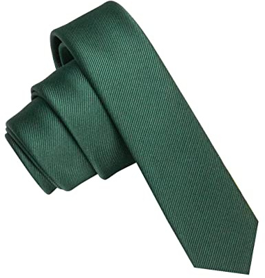 JEMYGINS Herren-Krawatte, 4 cm, schmal, extra Silm, mehrere Farben erhältlich, aus Seide, inklusive Box, grün