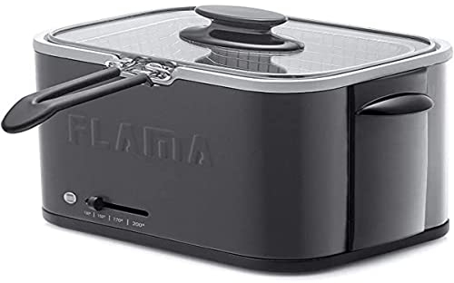 Flama Mini Freidora Compacta Eléctrica 620FL, 1000W, 1L de Capacidad, Temperatura Regulable, Cuba con Revestimiento Antiadherente