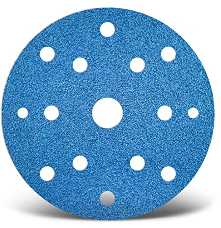 MENZER Blue Schleifscheiben 150 mm, 15-Loch (25 Stk.) K60 | f. Exzenterschleifer, Zirkonkorund, Klettbefestigung