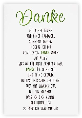 bsb Dankeschön Karte - Dankeskarten in 11,5 x 17,0 cm - schöne Karte Danke mit herzlichem Text Motiv - liebevolle Danke-Karte - Dankeskarten Hochzeit & Co. - Danke Karten mit Umschlag