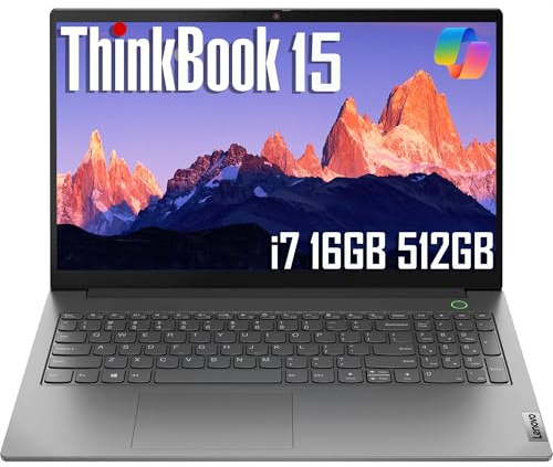 Lenovo ThinkBook 15 Gen 4 Business Laptop (15.6 FHD Anti-Glare, Intel 10-Core i7-1255U, 16GB RAM, 512GB SSD), 1080p Webcam, Fingerprint, Narrow Bezel, Thunderbolt 4, Ethernet, Win 11 Pro w/Copilot