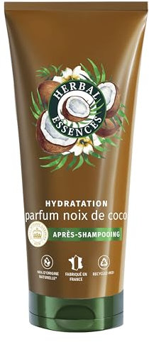 Herbal Essences Hydratation Après-Shampoing Parfum Coco 200ml Cheveux Abîmés, Aide à Nourrir et Lisser, pour des Cheveux Doux, Ingrédients d'Origine Naturelle, Végan et Non Testé sur les Animaux
