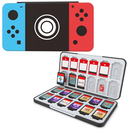 HEIYING Étui pour Carte de Jeu pour Nintendo Switch 2/Switch OLED&Lite,Étui pour Carte de Mémoire Motif Personnalisé avec 24 Emplacements pour Cartes de Jeu et 24 Emplacements pour Cartes Micro SD