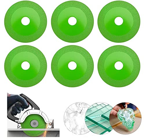 6Pcs Disco de Corte de Vidrio, Hoja de Sierra Fina, para Separar y Cortar Porcelana, Cerámica, Granito, Mármol, Azulejo，Juego de Discos de 6 Piezas, Set