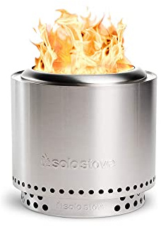 Solo Stove Ranger 2.0 with Stand, Smokeless Fire Pit | Fire Pits for Garden Wood Burning Fireplaces with Removable Ash Pan, Portable Outdoor Firepit - Stainless Steel 38 x 41,5 cm, 7,3 kg