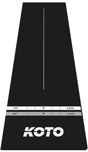 KOTO - Dartteppich Schwarz 285 x 80 cm, Dartmatte, Mit Wurfleinen & rutschfeste Unterseite