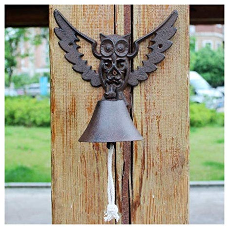 AKSHVA Türglocke Gusseisen antik wandglocke Gusseisen Türglocke, Retro Handbell Outdoor Gartendekoration Wandmontiert for Indoor Outdoor-Tür, Tor, Garten, Patio, Rasen, Garten, Bar, Restaurant
