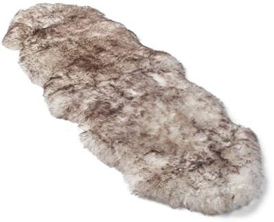 Nordic Sheep Real Sheepskin rug 170x60 | Sheepskin Rugs for Living room and Sofa | Bedside Rugs for Bedrooms | Large Fluffy rug is breathable & heat-regulating in color Snow Peak