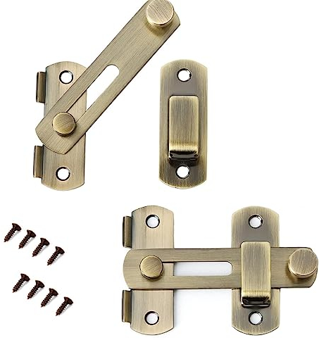 Chiavistello Porta, 2 Pezzi Chiusura Della Porta in Acciaio Inossidabile, Chiavistello per Porta Scorrevole con Viti, per Porta in Legno per Finestre e Porte da Giardino