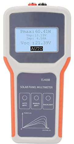 Focket Intelligenter MPPT Solarpanel Tester, Photovoltaik Panel Multimeter mit LCD Display, Solarpanel MPPT Tester, MPPT Dienstprogramm Zur Fehlerbehebung bei Leerlaufspannung für Solar