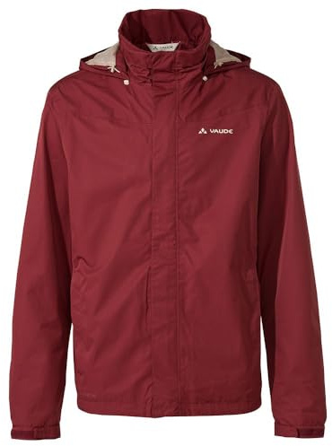 VAUDE Escape Bike Light Regenjacke Herren – Fahrradjacke wasserdicht atmungsaktiv winddicht, 2-Lagen mit verstaubarer Kapuze, carmine,XXL