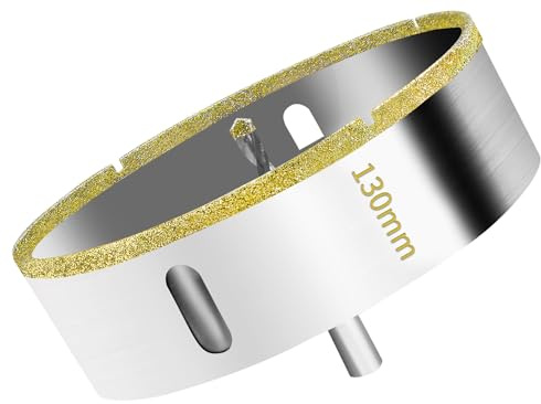 Meccion Diamant Lochsäge 130mm mit Zentrierbohrer Professionellen Diamant Kernlochbohrer für Glas, Fliesen, Porzellan, Keramik, Quarzit, Marmor