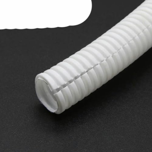 1/5/10M 7,5mm-34,5mm PP Tubo Corrugato Isolato Tubo Flessibile Filettatura Tubo Corrugato in Plastica Manicotto Protettivo-Bianco Aperto-AD 34,5 x ID 29mm-5 Metri