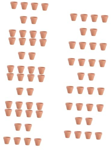 SUPVOX Lot De 7 Petits Pots De Fleurs en Terre Cuite Faits À La Main Drainage pour Garçons Et Filles Adultes 10 Pièces X 7