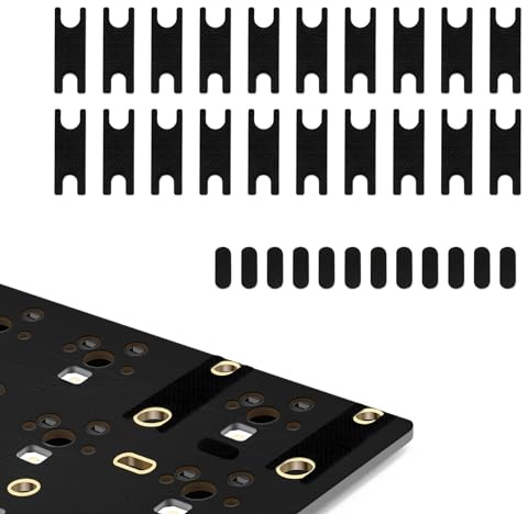 RUNJRX Tastatur PCB Stabilisator Schalter Teflon Film Tastatur Stabilisator Schalter Pads 20 Stück, Stabilisator Stahldraht Eva Pads 12 Stück (schwarz)
