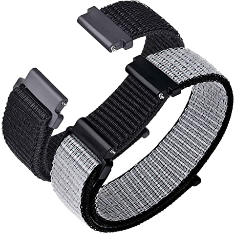 ANNEFIT Nylon Sport Uhrenarmband 16mm 18mm 19mm 20mm 21mm 22mm 24mm, Schnellverschluss Verstellbare Aatmungsaktive Armband für Herren Damen (2 Stück)