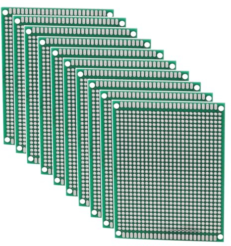 Heevhas Universalplatine doppelseitige Leiterplatten Universelle Leiterplatte Lochrasterplatine Lochrasterplatte PCB 7 x 9 cm Prototyp Kits PCB Board (10 Stück)