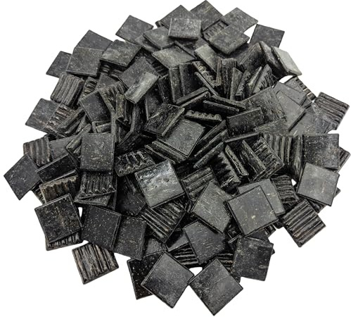 BTMIEY 500 g Quarz-Mosaikfliesen, 2 cm, mehrfarbige Mosaik-Steine für DIY-Mosaikherstellung, Handwerk, Hobby, Kunst, Heimdekoration, Wanddekoration (schwarz)