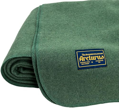 Arcturus Bighorn 100% Virgin Wool Blanket | Heirloom-Quality Wool Bedding for Home & Cabin | Warm, Thick & Durable (King Size, Sage)