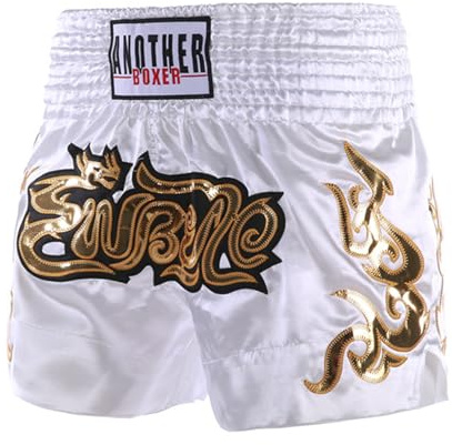 TiaoBug Pantaloncini da Boxe Bambini e Ragazzi Bianco 8-12 Anni