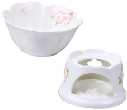 HOLIDYOYO 1set Ceramic Chocolate Melting Stove Detachable Bowl for Melting Chocolate Cheese and More for Fondue Parties and Home Use