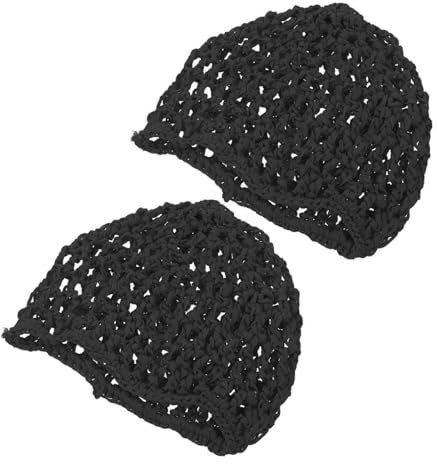 NULYLU 2stücke Häkel-haarnetz Für Damen Elastisch Und Leicht Nylon Mesh Mesh Haarnetze Zum Schlafen Und Haarpflege Schwarzer Schutz Gegen Haarbruch Modisch Und Komfortabel Geeignet