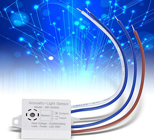 Interruttore di Controllo del Suono e della Luce 5 Pezzi Downlight a Risparmio Energetico per Scr, Interruttori Magnetici con Sensore Sonoro Luminoso a Risparmio Energetico