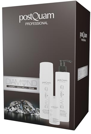 Spezialpackung Diamond Postquam - Reparierendes Shampoo, Feuchtigkeitsmaske Und Serum Für Das Haar - Komplette Haarpflege Für Ernährung, Reparatur Und Lang Anhaltenden Glanz - Für Alle Haartypen