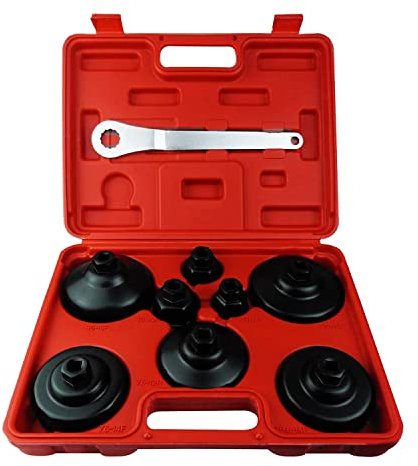PMJMANKI Zubehör 9-TLG. Ölfilterkappenschlüssel-Set, Ölfilterkappen-Set, Ölfilter-Steckschlüssel-Set, 27 mm, 32 mm, 36 mm, 75,6 mm, 75,6 mm, 76 mm, 86 mm, 93 mm