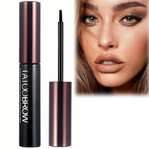 Dark Brown Tatto Brow Peel Off Eyebrow Gel Tint,Semi-Permanent Colour Eyebrow Dye,Waterproof Tattoo Brow Tint,Peel Off Eye brow Stain,Anti Smudge Eye-brow Gel Lasts Up to 3 Days