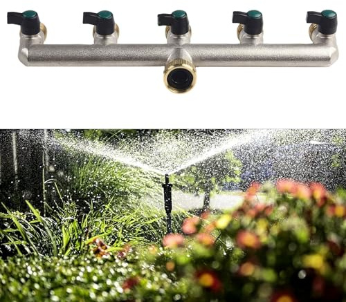 5 Wege Gartenschlauch Splitter Wasserverteiler Wasserhahn Ventil für Landwirtschaft Rasen Garten Sprinkler Bewässerungssystem
