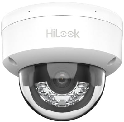 HiLook Caméra de Sécurité IP Dome PoE 4MP 2.8mm Extérieure IP67 - IPC-D140HA-LU