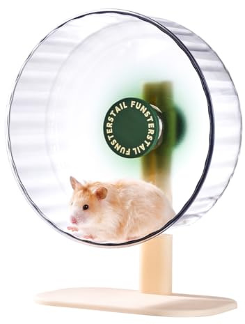 FunstersTail Super Silent Hamsterrad 8,7 Zoll, magnetisches großes Rattenrad für Chinchilla, Rennmaus, Meerschweinchen, Katze, Maus, Zuckergleiter, Zwerghamster und Goldhamster Zubehör (Avocadogrün)
