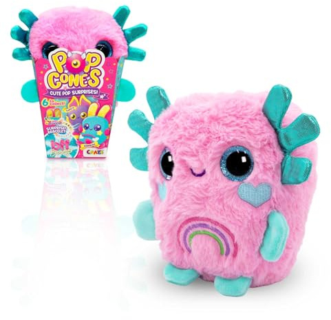 Craze Plush Pop Cones Bubble – Mango-Duftendes Plüschtier mit Überraschung – Inklusive BFF-Armband – Superweiches Kuscheltier für Kinder – Kawai Geschenkidee, Rosa