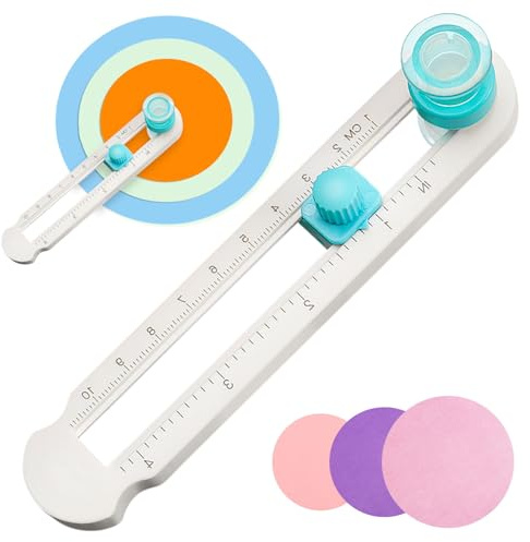 Cortador circular ajustable, 2-20 cm de diámetro, cortador de papel giratorio 360°, cortador de círculos para tarjetas, álbumes de recortes, papel fotográfico, manualidades, ideal para álbumes de