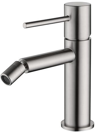 IMEX - Robinet bidet en nickel brossé | Robinet mitigeur pour bidet avec mélangeur d'eau chaude et froide | Robinetterie Bide | Installation facile | Série Bless