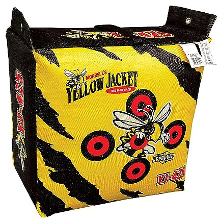 Morrell Yellow Jacket YJ-425 Outdoor Portable Archery Bag Target with 2 Shooting Sides, 10 Bullseyes, and Carry Handle, Yellow - Adult Field Point Backyard Practice Target