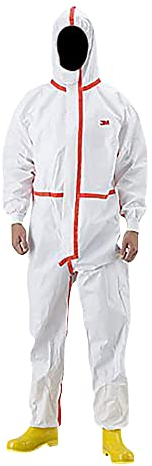 3M Schutzanzug 4565L, Typ 4/5/6, Gr. L, weiss+rot