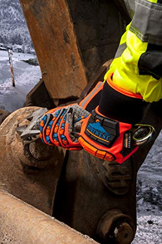Portwest A726 Aqua-Seal Pro Winter-Stoss-Schutz-Handschuh Wasserdicht Bau | Orange/Blau, L, EN 388 Schnittstufe B, EN 511, Kunstleder, Zusätzlicher Kälteschutz, Thermo