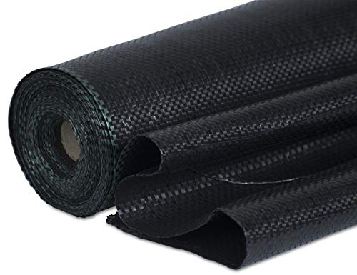 Windhager Unterboden-Gewebe, Anti-Unkrautgewebe, Bändchengewebe, Bodengewebe, wasserdurchlässig, 100 g/m², 25 x 2 m, schwarz, 06564