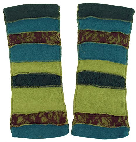 GURU SHOP Goa, Psytrance Beinstulpen, Stulpen, Knöchelwärmer - Petrol/lemon, Herren/Damen, Synthetisch